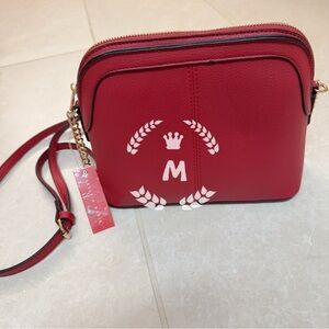 Kelly & Katie Red Crossbody Bag with Gold Chain